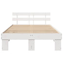 vidaXL Ágykeret fejtámlával Fehér 120 x 200 cm Tömör fenyőfa