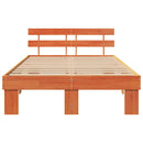vidaXL Ágykeret fejtámlával Faggyú barna 120 x 200 cm Tömör fenyőfa
