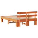 vidaXL Ágykeret fejtámlával Faggyú barna 140 x 190 cm Tömör fenyőfa