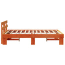 vidaXL Ágykeret fejtámlával Faggyú barna 140 x 190 cm Tömör fenyőfa
