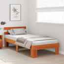 vidaXL Ágykeret fejtámlával Faggyú barna 100 x 200 cm Tömör fenyőfa