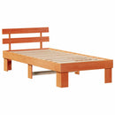 vidaXL Ágykeret fejtámlával Faggyú barna 100 x 200 cm Tömör fenyőfa
