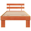 vidaXL Ágykeret fejtámlával Faggyú barna 100 x 200 cm Tömör fenyőfa