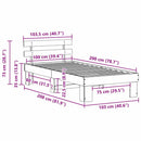 vidaXL Ágykeret fejtámlával Faggyú barna 100 x 200 cm Tömör fenyőfa