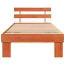 vidaXL Ágykeret fejtámlával Faggyú barna 90 x 200 cm Tömör fenyőfa