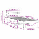 vidaXL Ágykeret fejtámlával Természetes 80 x 200 cm Tömör fenyőfa
