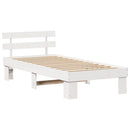 vidaXL Ágykeret fejtámlával Fehér 90 x 190 cm Tömör fenyőfa