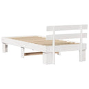 vidaXL Ágykeret fejtámlával Fehér 90 x 190 cm Tömör fenyőfa