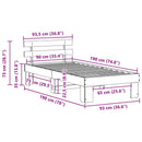 vidaXL Ágykeret fejtámlával Faggyú barna 90 x 190 cm Tömör fenyőfa