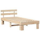 vidaXL Ágykeret fejtámlával Természetes 75 x 190 cm Tömör fenyőfa