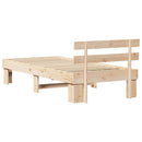 vidaXL Ágykeret fejtámlával Természetes 75 x 190 cm Tömör fenyőfa