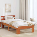 vidaXL Ágykeret fejtámlával Faggyú barna 75 x 190 cm Tömör fenyőfa