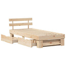 vidaXL Ágykeret fejtámlával Természetes 75 x 190 cm Tömör fenyőfa