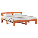 vidaXL Ágykeret fejtámlával Faggyú barna 180 x 200 cm Tömör fenyőfa