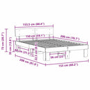 vidaXL Ágykeret fejtámlával Természetes 150 x 200 cm Tömör fenyőfa