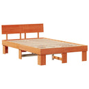 vidaXL Ágykeret fejtámlával Faggyú barna 120 x 200 cm Tömör fenyőfa