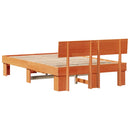 vidaXL Ágykeret fejtámlával Faggyú barna 120 x 200 cm Tömör fenyőfa