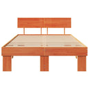 vidaXL Ágykeret fejtámlával Faggyú barna 120 x 200 cm Tömör fenyőfa