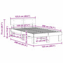 vidaXL Ágykeret fejtámlával Faggyú barna 120 x 200 cm Tömör fenyőfa