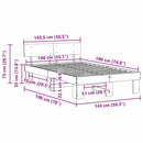 vidaXL Ágykeret fejtámlával Faggyú barna 140 x 190 cm Tömör fenyőfa