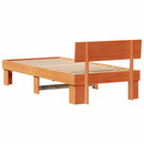 vidaXL Ágykeret fejtámlával Faggyú barna 100 x 200 cm Tömör fenyőfa