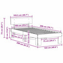 vidaXL Ágykeret fejtámlával Faggyú barna 100 x 200 cm Tömör fenyőfa