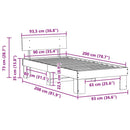 vidaXL Ágykeret fejtámlával Fehér 90 x 200 cm Tömör fenyőfa
