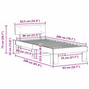 vidaXL Ágykeret fejtámlával Természetes 80 x 200 cm Tömör fenyőfa