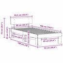 vidaXL Ágykeret fejtámlával Természetes 90 x 190 cm Tömör fenyőfa