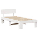 vidaXL Ágykeret fejtámlával Fehér 75 x 190 cm Tömör fenyőfa