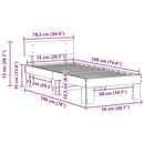 vidaXL Ágykeret fejtámlával Faggyú barna 75 x 190 cm Tömör fenyőfa