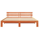 vidaXL Ágykeret fejtámlával Faggyú barna 200 x 200 cm Tömör fenyőfa