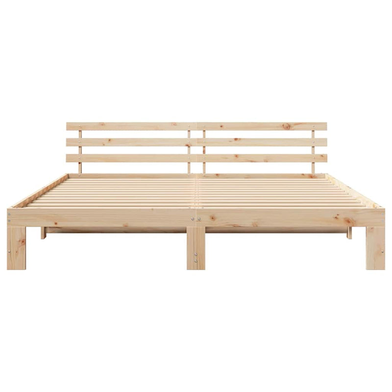 vidaXL Ágykeret fejtámlával Barna 180 x 200 cm Tömör fenyőfa