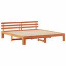 vidaXL Ágykeret fejtámlával Faggyú barna 180 x 200 cm Tömör fenyőfa