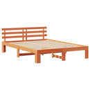vidaXL Ágykeret fejtámlával Faggyú barna 150 x 200 cm Tömör fenyőfa