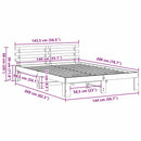 vidaXL Ágykeret fejtámlával Fehér 140 x 200 cm Tömör fenyőfa