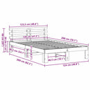 vidaXL Ágykeret fejtámlával Természetes 120 x 200 cm Tömör fenyőfa