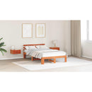 vidaXL Ágykeret fejtámlával Faggyú barna 140 x 190 cm Tömör fenyőfa