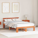vidaXL Ágykeret fejtámlával Faggyú barna 140 x 190 cm Tömör fenyőfa