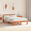 vidaXL Ágykeret fejtámlával Faggyú barna 140 x 190 cm Tömör fenyőfa