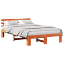 vidaXL Ágykeret fejtámlával Faggyú barna 140 x 190 cm Tömör fenyőfa
