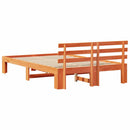 vidaXL Ágykeret fejtámlával Faggyú barna 140 x 190 cm Tömör fenyőfa