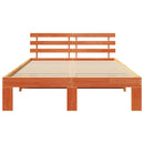vidaXL Ágykeret fejtámlával Faggyú barna 140 x 190 cm Tömör fenyőfa