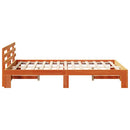 vidaXL Ágykeret fejtámlával Faggyú barna 140 x 190 cm Tömör fenyőfa