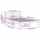 vidaXL Ágykeret fejtámlával Faggyú barna 140 x 190 cm Tömör fenyőfa