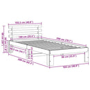 vidaXL Ágykeret fejtámlával Faggyú barna 100 x 200 cm Tömör fenyőfa