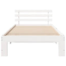 vidaXL Ágykeret fejtámlával Fehér 90 x 200 cm Tömör fenyőfa