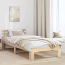 vidaXL Ágykeret fejtámlával Természetes 90 x 190 cm Tömör fenyőfa