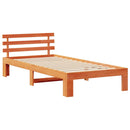 vidaXL Ágykeret fejtámlával Faggyú barna 90 x 190 cm Tömör fenyőfa