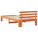vidaXL Ágykeret fejtámlával Faggyú barna 90 x 190 cm Tömör fenyőfa